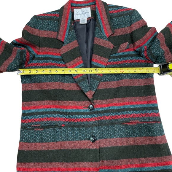 VTG Lawrence Bruce Southwest Aztec Wool Blend Lined Blanket Blazer Jacket Sz 12 - Picture 11 of 11